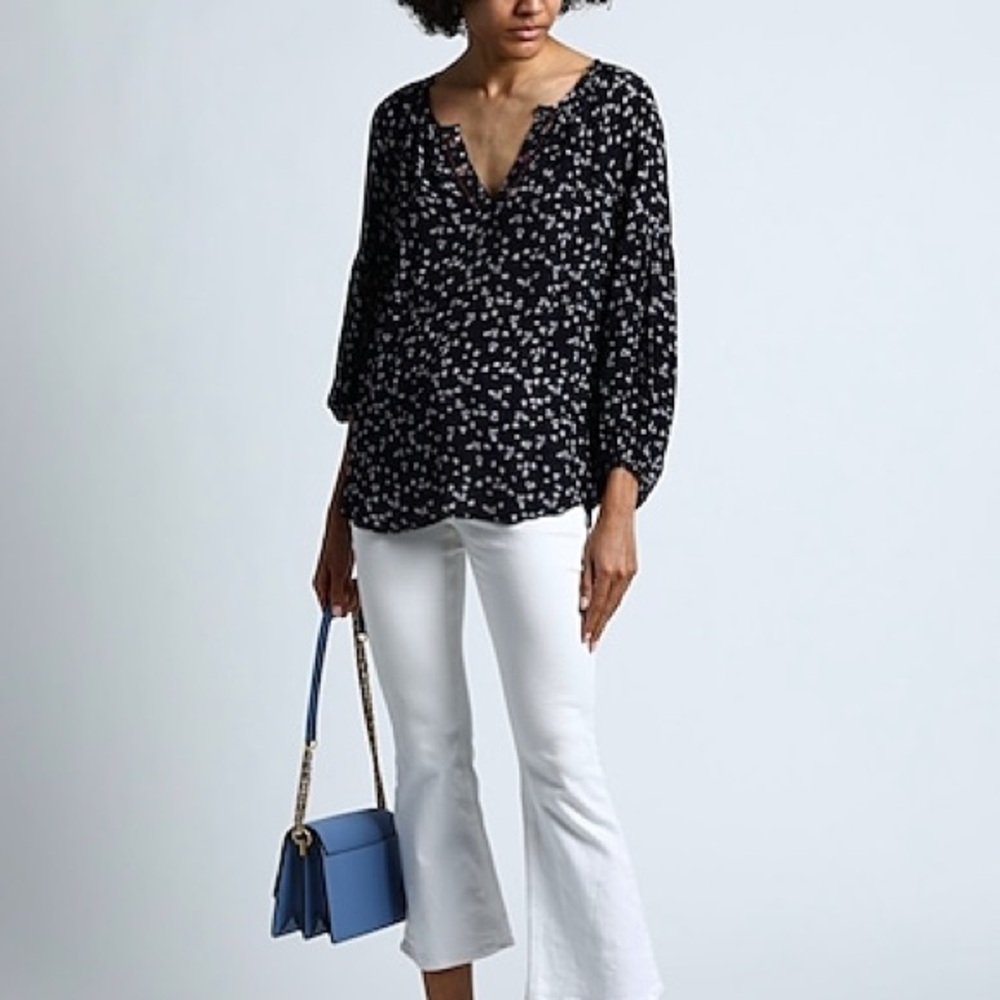 Velvet Graham & Spencer Navy Floral Blouse